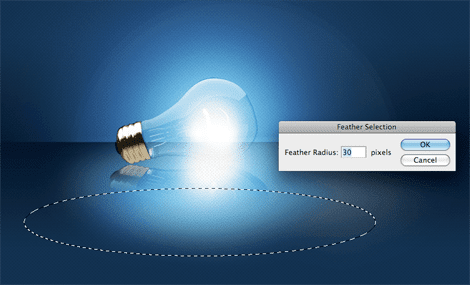 Copy light bulb, reflect, make selection, delete