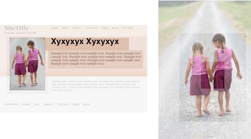 Comparison of photo composition to website layout