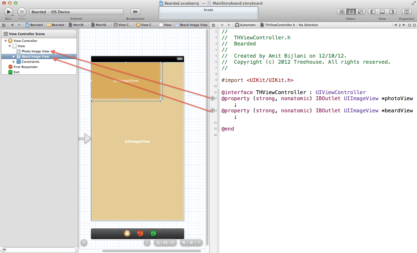 Creating IBOutlets