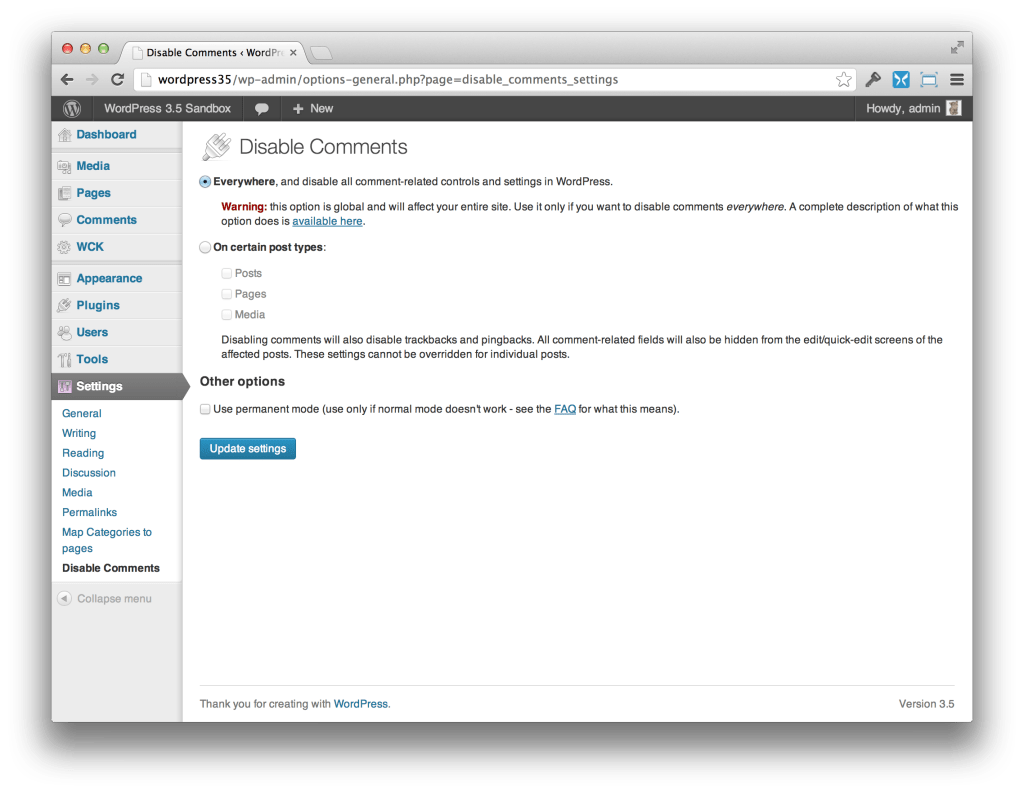 A New Way to Use WordPress to Kill Your Competition disable comments 1024x793 A New Way to Use WordPress to Kill Your Competition