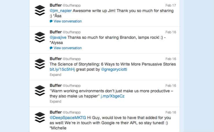 Buffer tweets