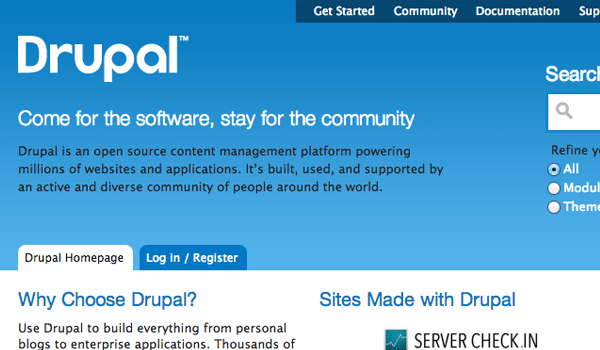 drupal cms open source project website