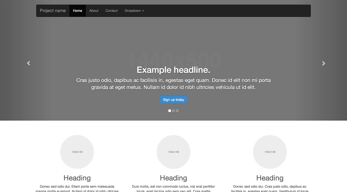 Carousel Layout Example in Bootstrap 3