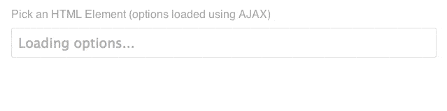 A datalist autocomplete dropdown with options loaded via AJAX.