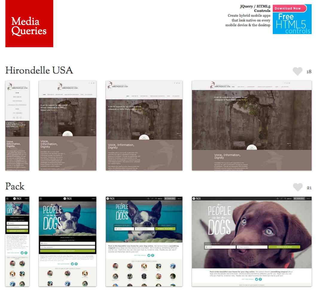 Screenshot of the website mediaqueri.es