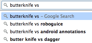 "ButterKnife vs" Google search