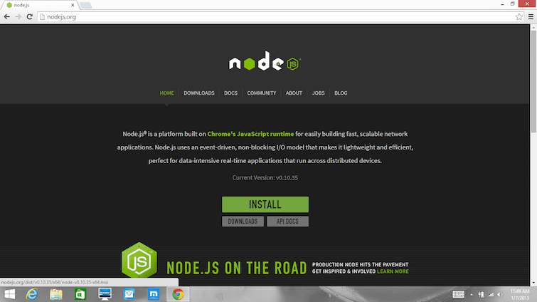 nodejs windows