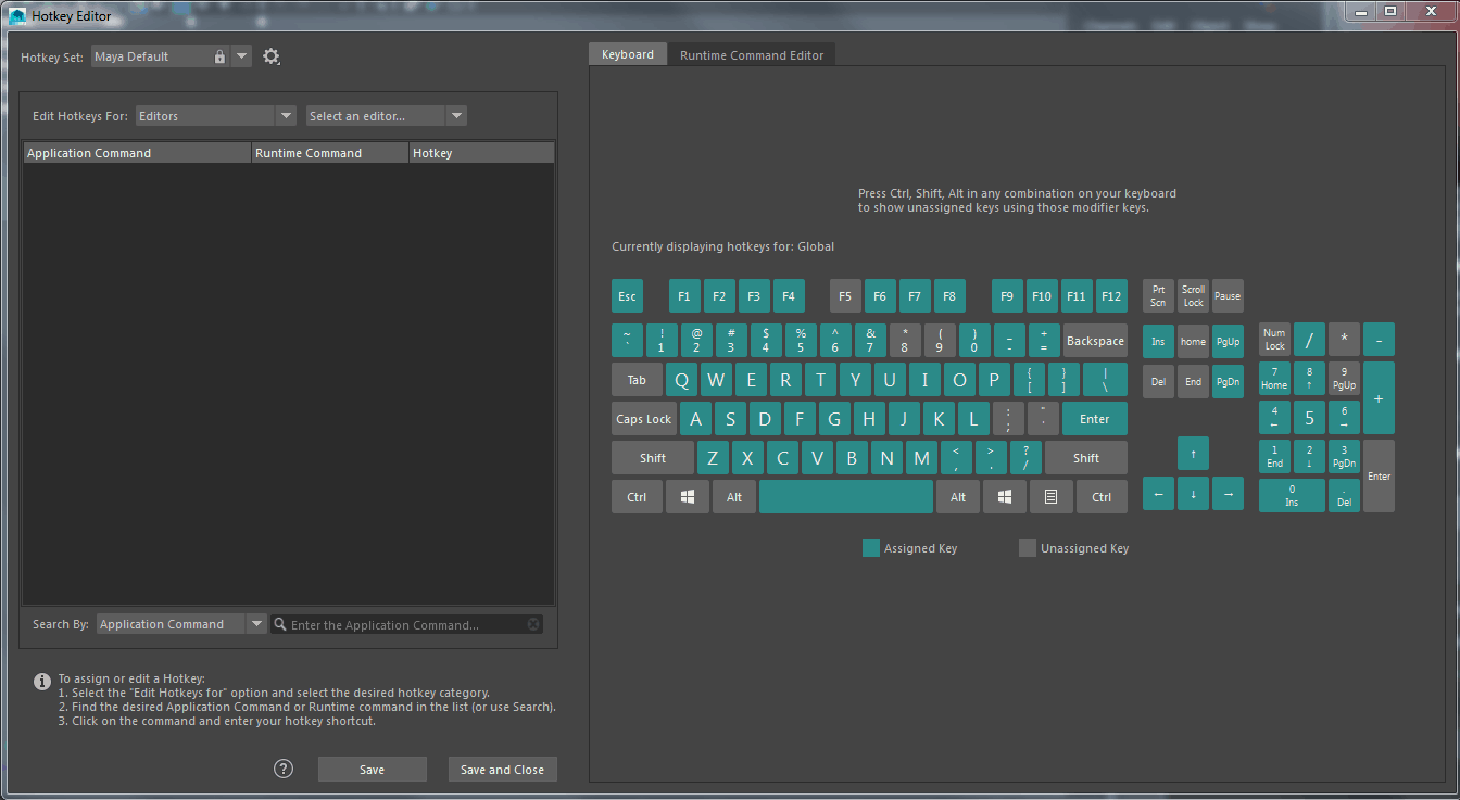 maya assign hotkey to shelf