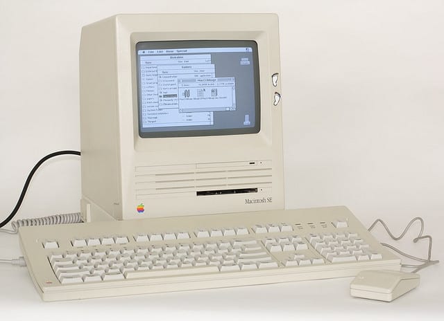Macintosh SE on white background