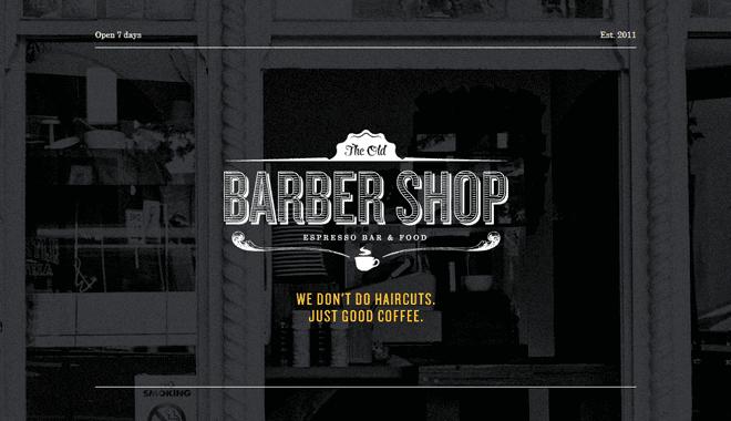 old barber shop website layout photos