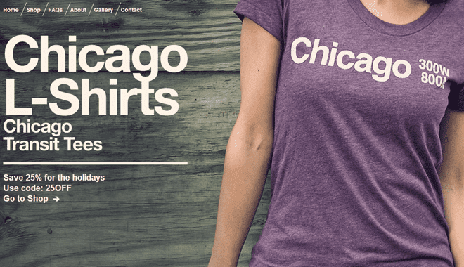 chicago tshirts lshirts website layout ecommerce