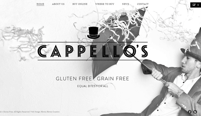 Cappellos website layout interface backgrounds