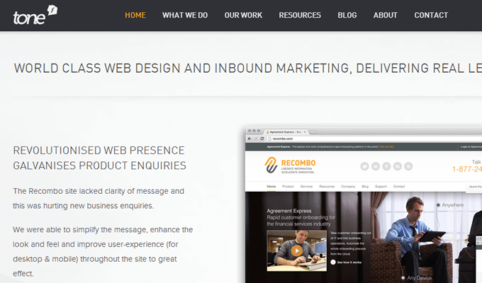 tone uk webdesign development branding agency homepage