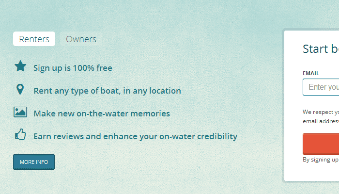 boatbound rentals startup homepage feature icon list