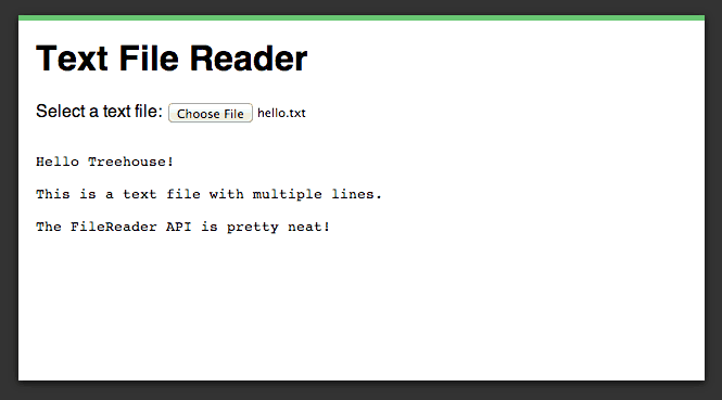 Reading Text Files With The FileReader API