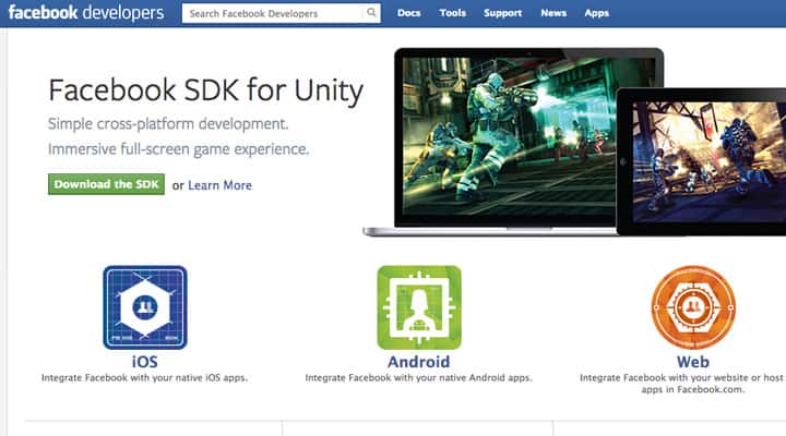 facebook developers docs homepage 2013 screenshot