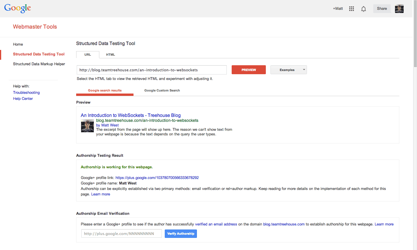 Google's Rich Snippets Testing Tool