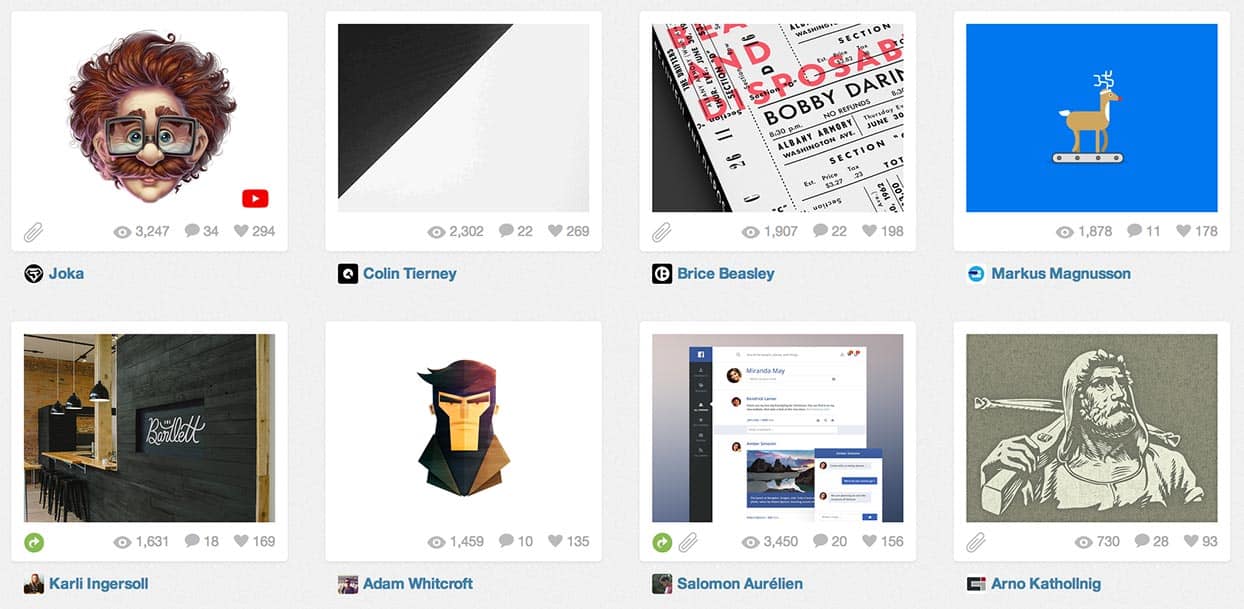 Checking out the front page of Dribbble can be an excellent source of the latest design trends.