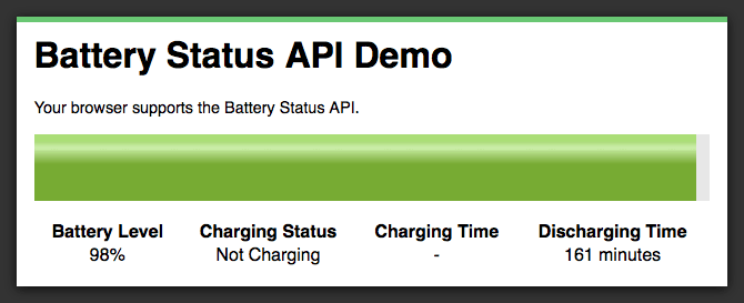 Battery Status API Demo