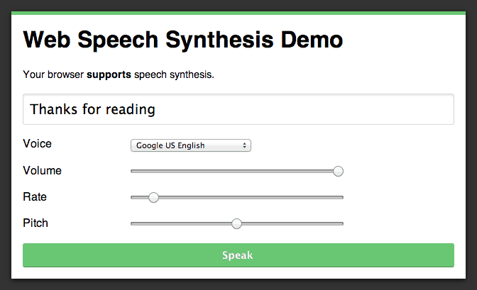 Speech Synthesis API Demo