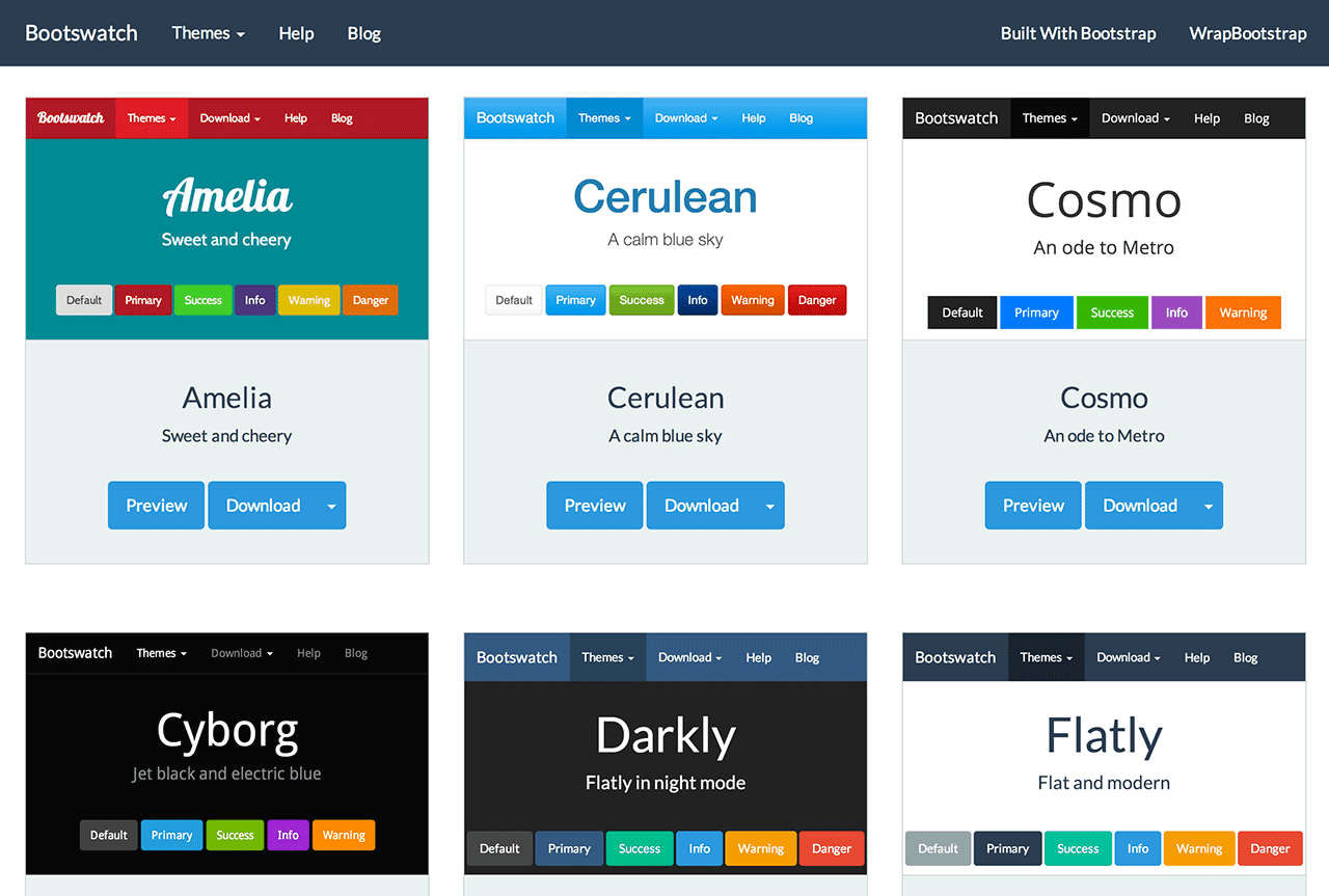 Screenshot of http://bootswatch.com/
