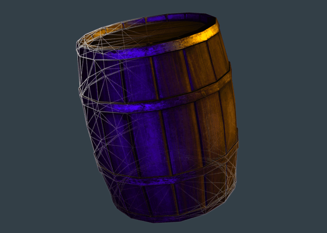 3D rendering of a wooden barrel.