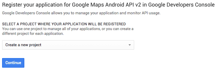 Registring an app for Google Maps