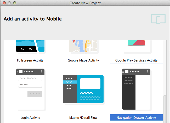Navigation Drawer Activity Template from Android Studio