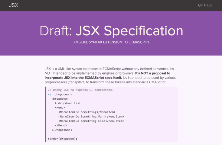 JSX___XML-like_syntax_extension_to_ECMAScript