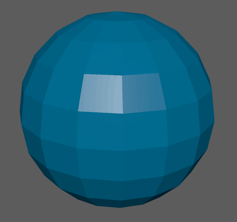 Screenshot of a flat shaded sphere.