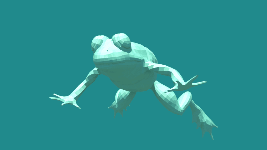 Screenshot of a polygon faceted frog.