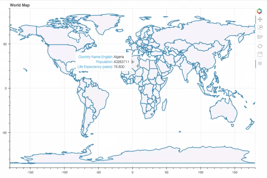 Interactive World Population Data map