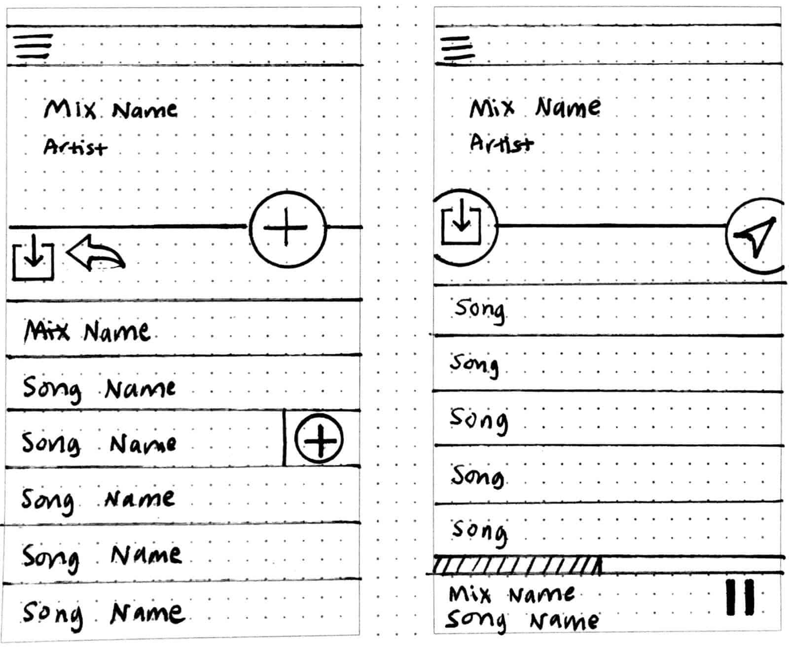 Low-fidelity Wireframe (hand drawn)