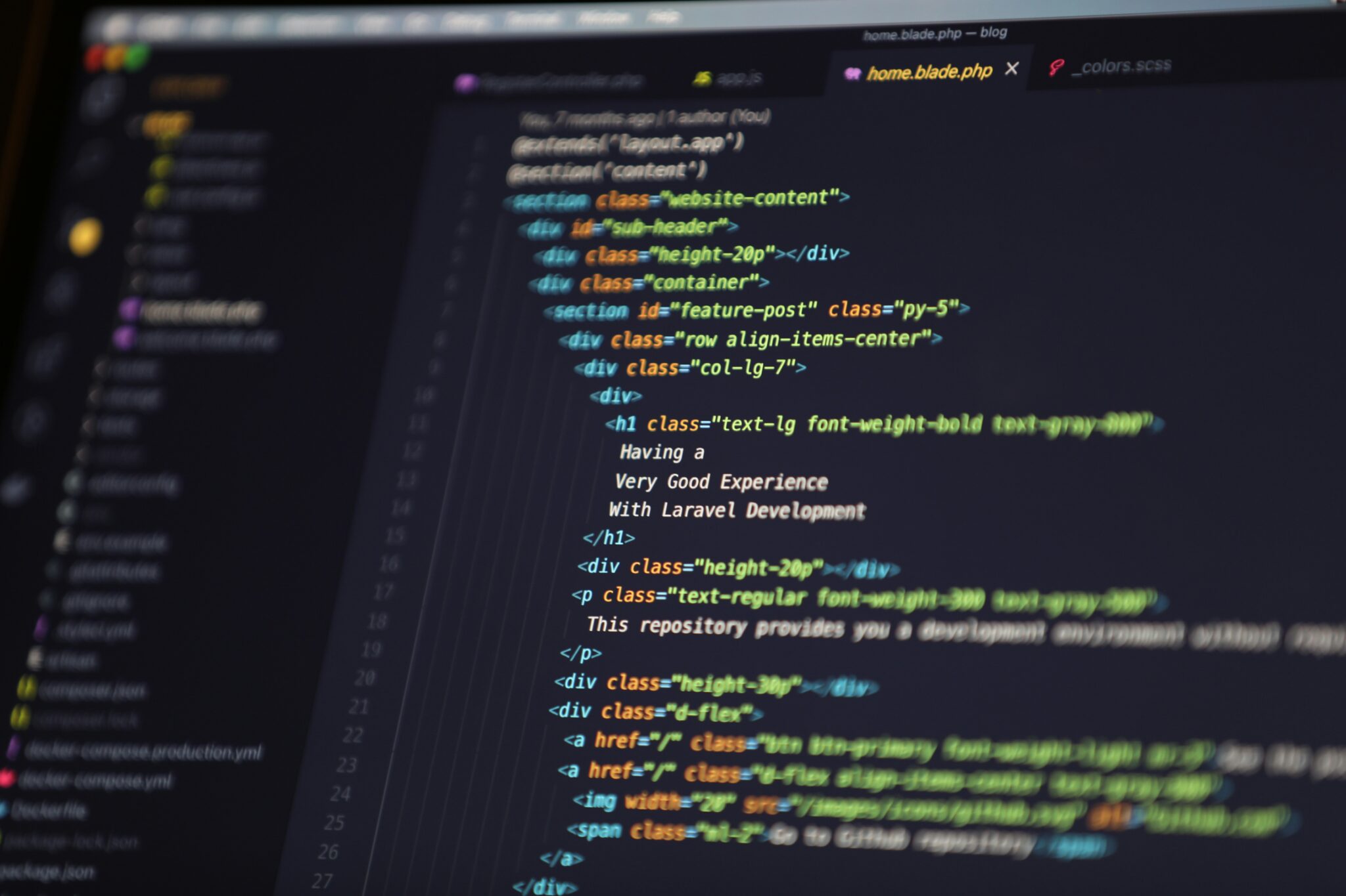 computer screen with coding